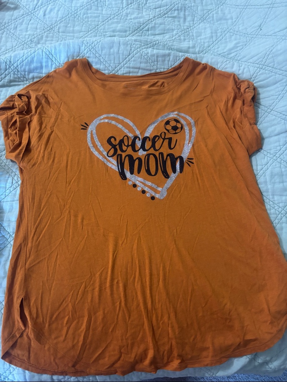 Orange "Soccer Mom" Graphic Tee for woman